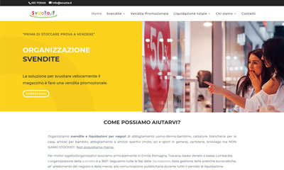 Sito web per organizzazione svendite e liquidazioni